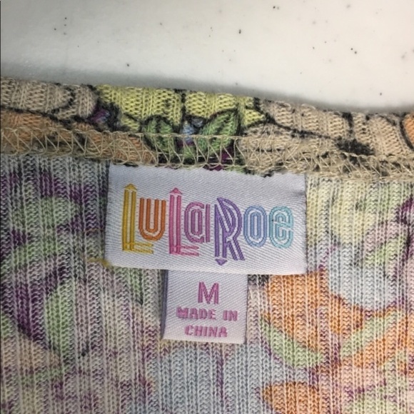 Lularoe Floral Ribbed Sarah Duster Cardigan - Picture 3 of 5